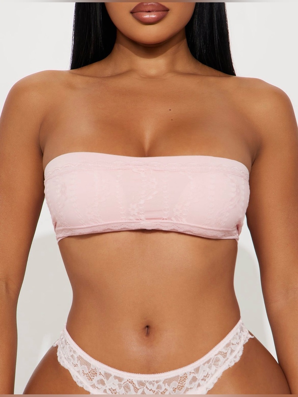 Light Pink Lace seamless Bandeau Top